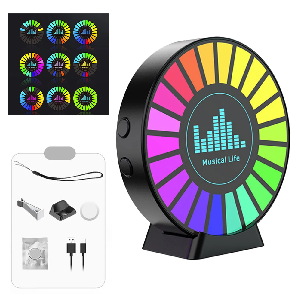 Led Music Sound Control Pickup Light Rhythm Lamp Vibration/Noise Electronic Sensors Paranormal Devices RGB Lights For Car Home