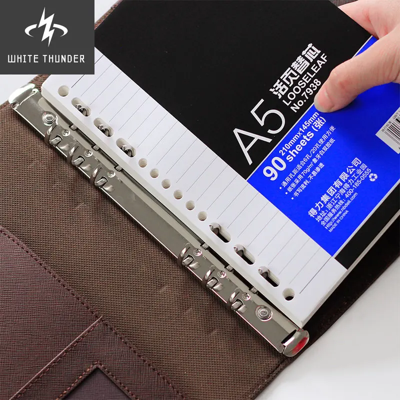 Deli Portable Notebook Loose-leaf Detachable Buckle Ring Thickening Filofax A5 Business Notebook Stationery Office A6 Workbook