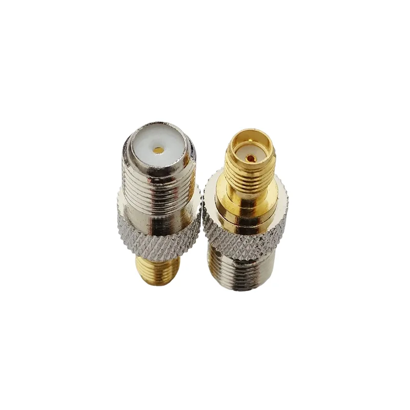 Conector coaxial RF Tipo F macho para plugue macho SMA, cobre puro, adaptador coaxial reto, 2pcs