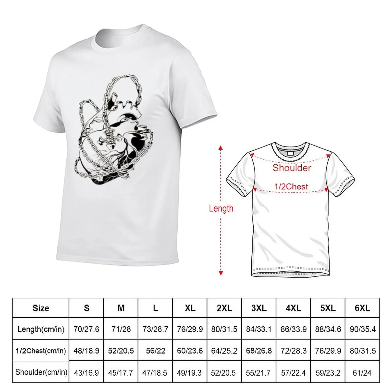 Heart-Chained Lineart T-Shirt tees aesthetic clothes oversized t shirt plain black t shirts men