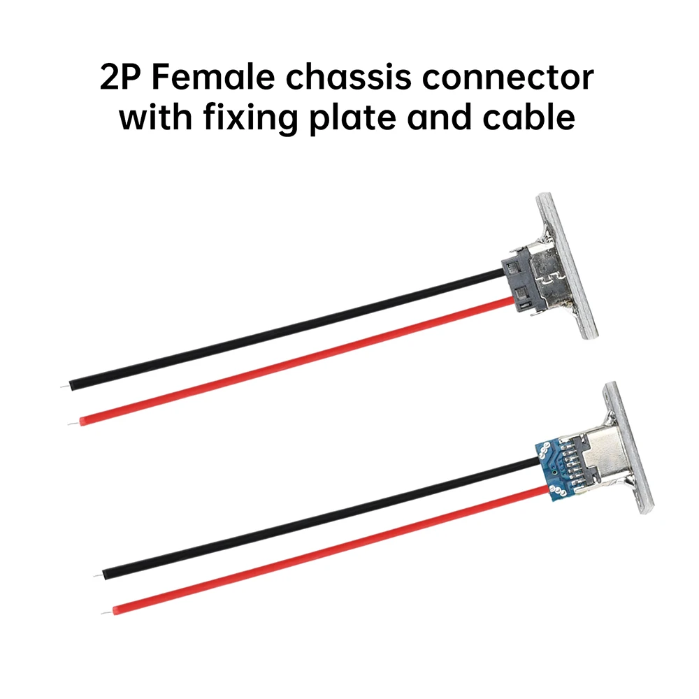 Jack USB a 2 pin Porta dati di ricarica Porta di ricarica impermeabile di tipo C Linea di striscia 2P di connettore femmina con giunto a saldare