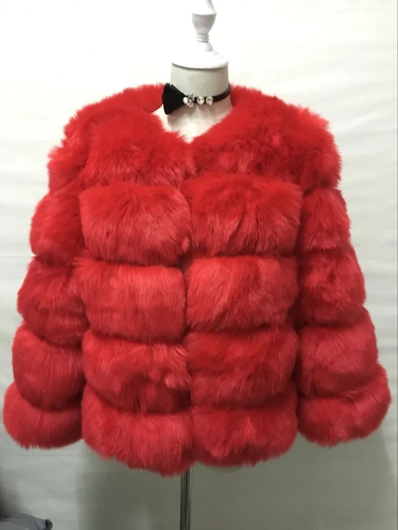 Solid Faux Fur Women Fox Fur Outerwear Jackets Thick Spliced Open Stitch Cardigan Coat 2025 Winter Warm Windbreaker High Street