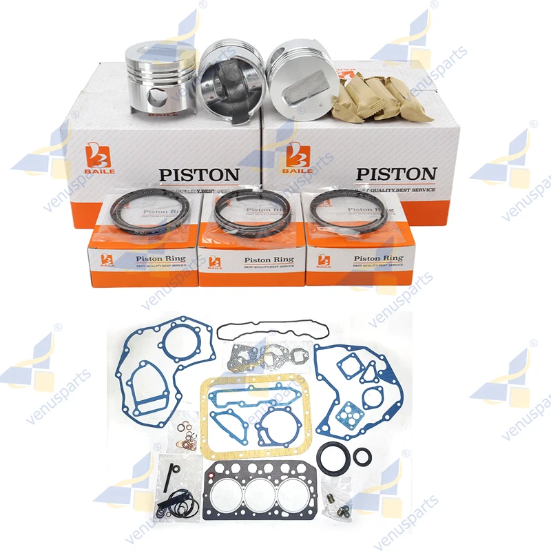 For Mitsubishi S3L S3L2 Overhaul Rebuild Kit Piston Rings Full Gasket Set Engine Parts  31A17-11100 78*2.5HK+2+4