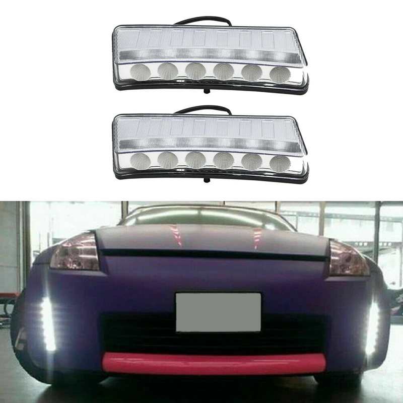 

Switchback LED DRL Daytime Running Turn Signal Light Clear For Nissan 350Z 2003-2005