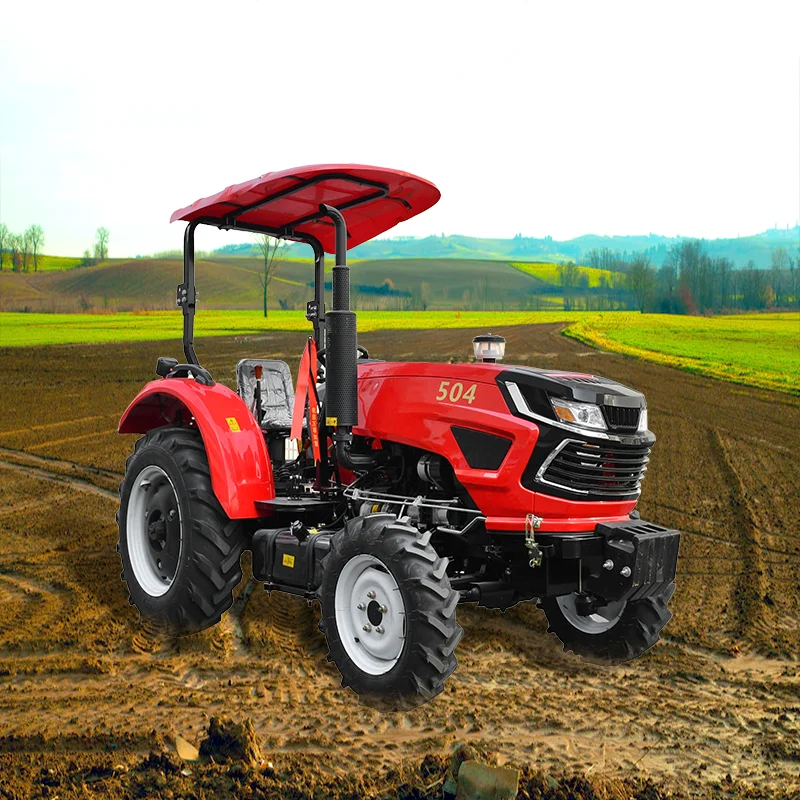 

Компактный мини-трактор 50 л.с. 4x4 с погрузчиком для сельского хозяйства и работ на небольших фермах, основные компоненты, включая коробку передач