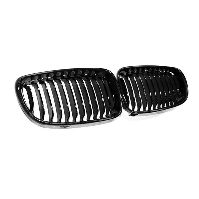 Real Carbon Fiber Front Bumper Mesh Grill Grille For BMW 1 Series E82 E87 E88 2008-2011 Single Line