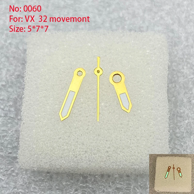 Watch Accessories Watch Hands 3 Hands Ladies Fits VX32 Movement Watch Repair Parts Dimensions 5.0 mm x 7.0 mm x 7.0mm/NO.060