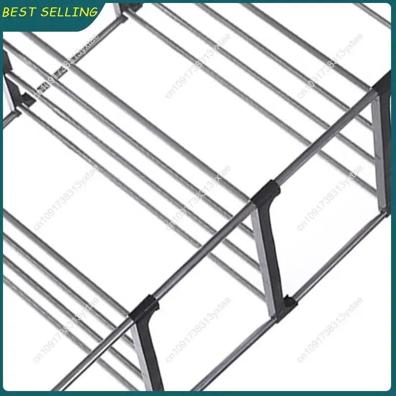 

N09R-4X Штабелируемая небольшая полка для обуви, прихожая, прихожая и шкаф, экономия места для хранения и организации (5 уровней, черный)