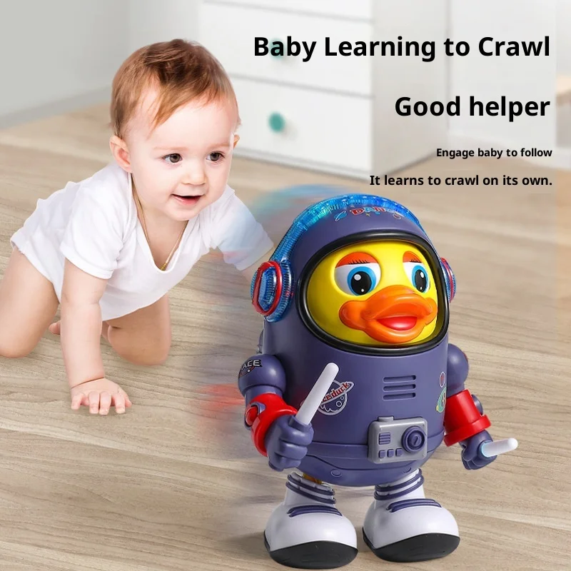 Vendita calda Duck spaziale danzante elettrico, giocattolo robot che canta e ondeggiano, regalo educativo interattivo per l'apprendimento dei bambini