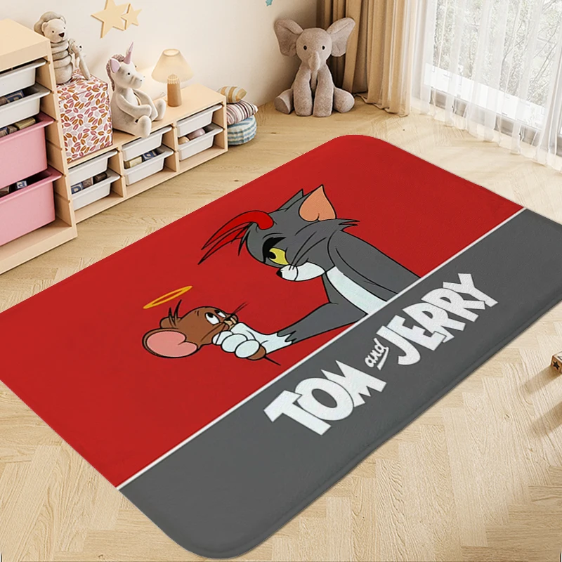 Washable Non-slip Rug A-Tom and Jerrys Aesthetic Carpet Kitchen Floor Mats Front Door Mat Sleeping Room Entrance of House Carpet