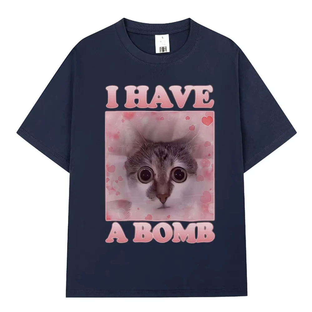 Ik heb een bom Grappige kat Meme T-shirts Dameskleding Mode T-shirt met korte mouwen Casual oversized T-shirt Streetwear
