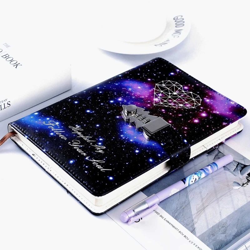 

Journal with Combination Lock Digital Password Notebook Locking Journal Diary Locking Notebook Constellation Diary A5 Size