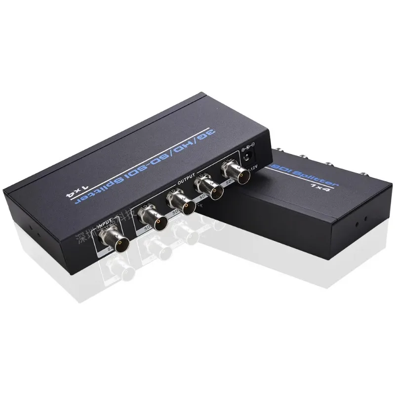 1pcs SDI Splitter 1x2 1x4 SD-SDI HD-SDI 3G-SDI SDI Splitter 1 In to 2 Out / 1 In to 4 Out Repeater Extender