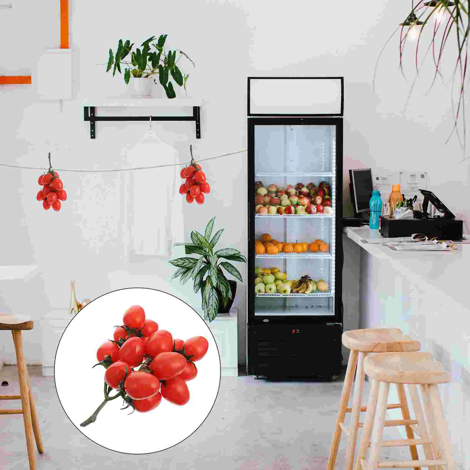 

Simulated Fruit Skewers Foam Fake Props Realistic Cherry Tomatoes Artificial Decorations Supermarket Plastic Party