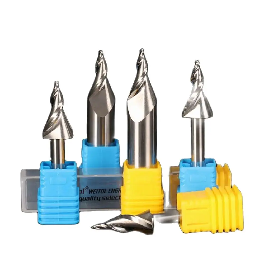 

Weitol 6mm taper ball nose end mill cutter Acrylic two flute Ball Nose CNC Router Bits milling cutter cutting tools