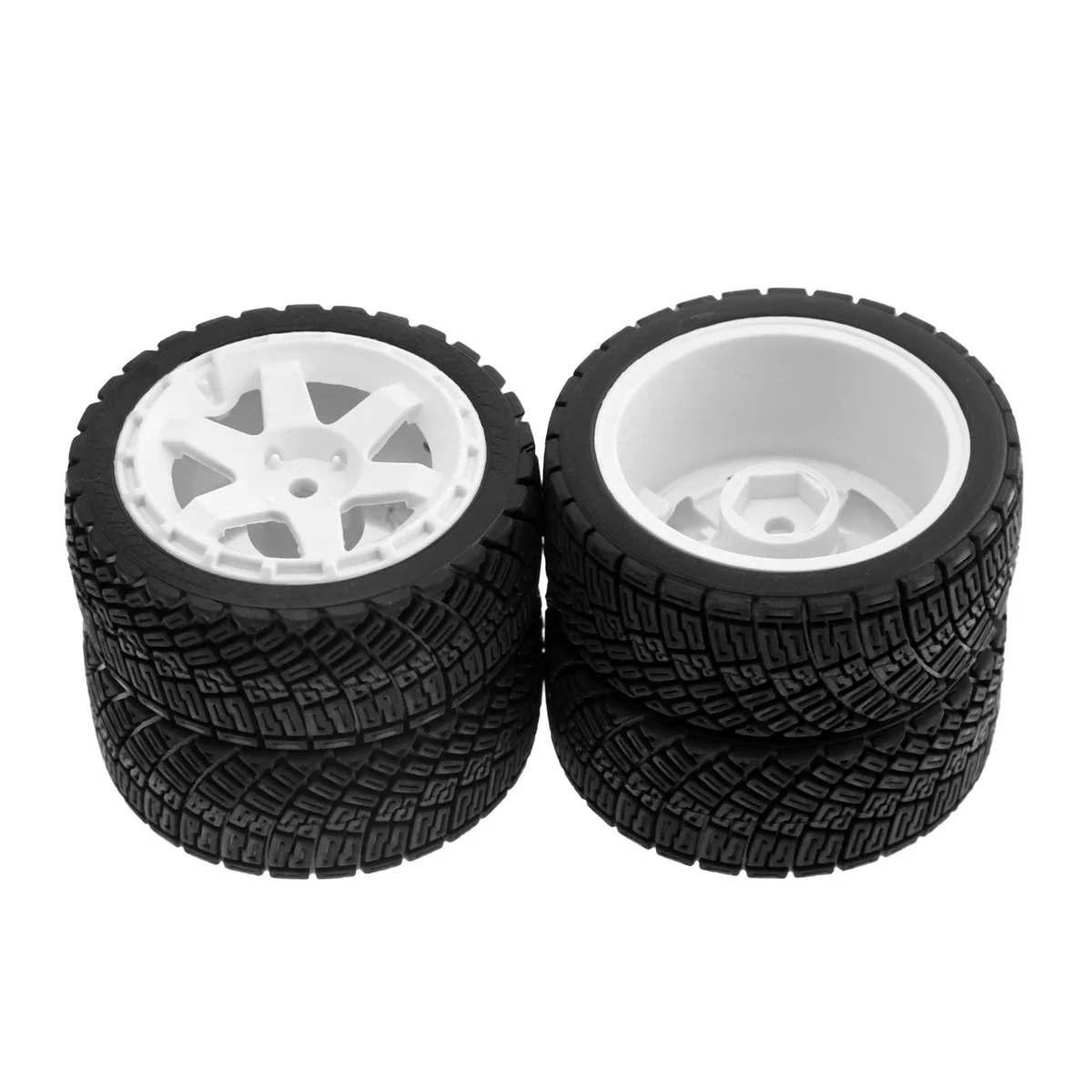 4 個 67 ミリメートルゴムタイヤホイールタイヤ 12 ミリメートル六角タミヤ TT02 XV01 ランチアデルタ W150 1/10 RC レーシングカーアップグレードパーツ