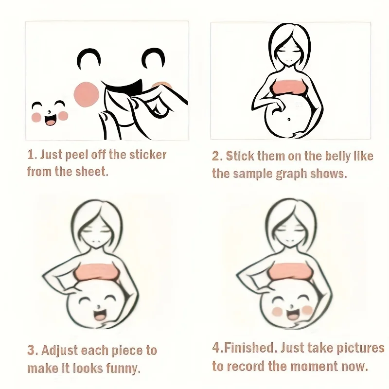 9 Sheets Face Pregnant Belly Bump, Belly Casting Kit Pregnancy Gifts for Pregnant Women Facial Expressions Baby Bump