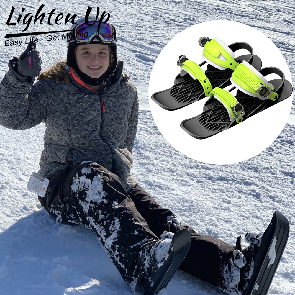 

Mini Ski Skates Snow Shoes Snow Skiboard Snowblades Adjustable Bindings Portable Skiing Shoes Snow Board For Outdoor Sports