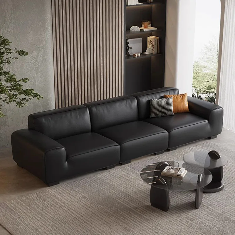 

Nordic Wood Sectional Sofa Unique Black Relax Italiano Leather Sofa Recliner Cushion Muebles Para Dormitorio Home Furniture