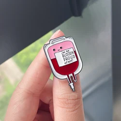 Medsor Cute Medical Blood Bag Enamel Pin Funny Creative Nursing Brooch Collar Lapel Lanyard Badge Accessories for Nurse Graduate