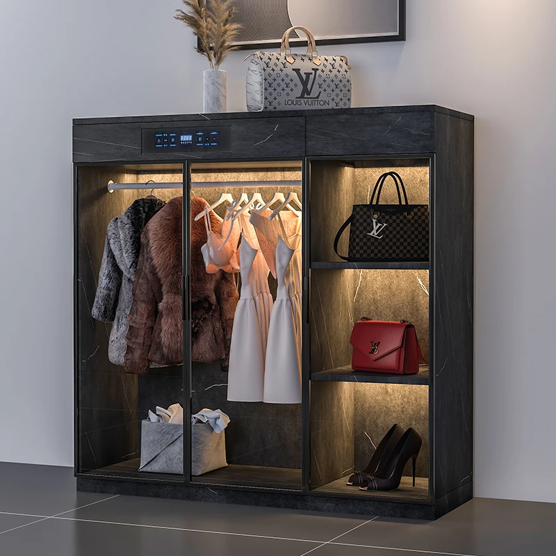 Intelligent multi-functional wardrobe, disinfection, modern simple small apartment, bedroom wardrobe, integrated light luxury