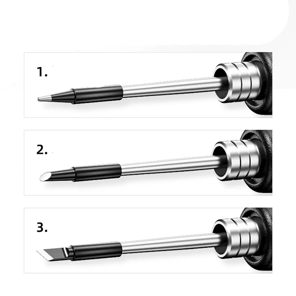 Soldering Iron Tips Compatible with C210 Soldering Iron 3PCS K Blade C Horseshoe B Round Tip for Electronic Device Maintenance