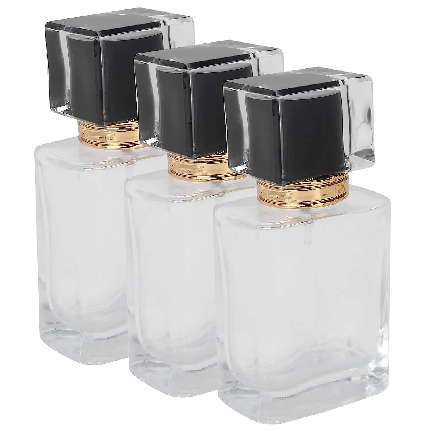 

3Pcs 50ml Refillable Glass Perfume Bottle Spray Transparent Liquid Empty Beauty Cosmetic Bottle Mist Sprayer Perfume Atomizer