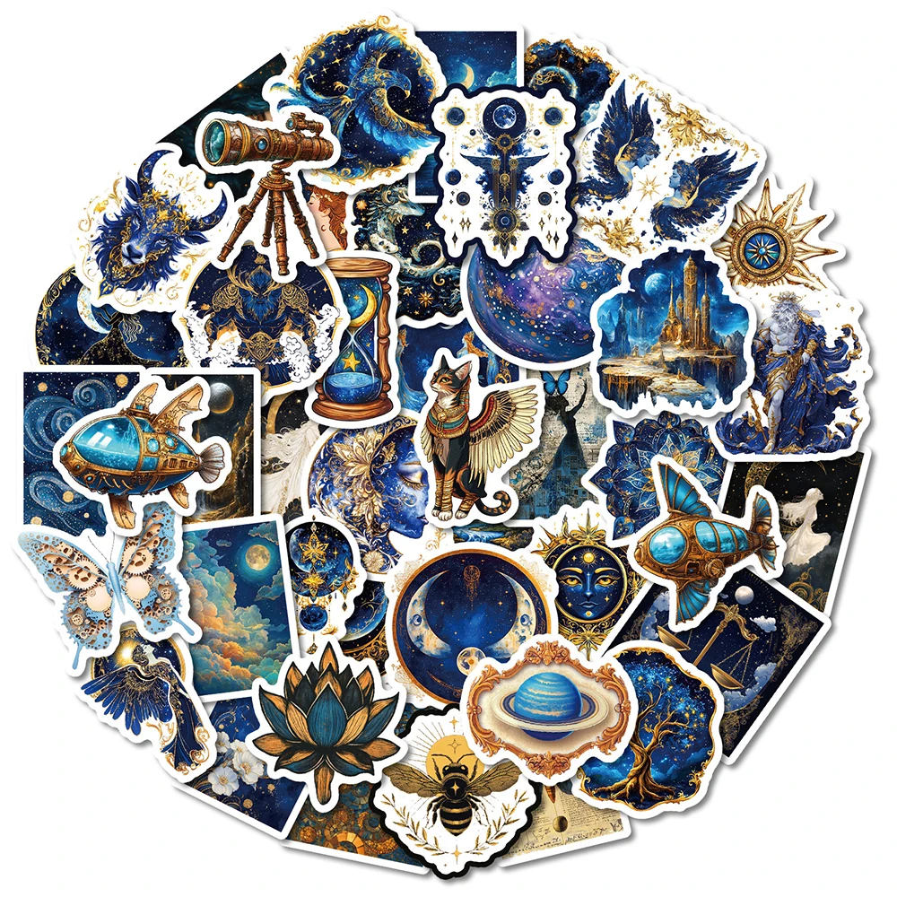 10/30/50PCS Retro Astronomie Universum Planeten Cartoon Aufkleber Ästhetische Galaxy Mond Astrologie Aufkleber Wasserdicht DIY Laptop telefon