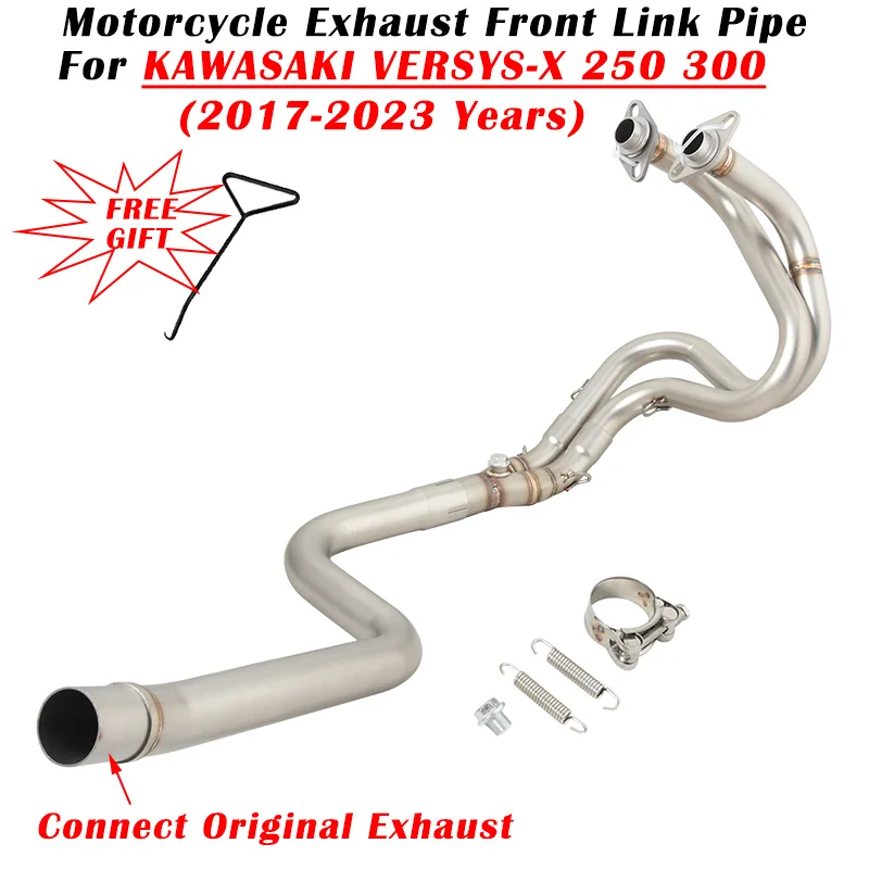 

For KAWASAKI VERSYS-X VERSYS X250 X300 X 300 250 2017 - 2022 2023 Motorcycle Exhaust Escape Modified Muffler Front Link Pipe