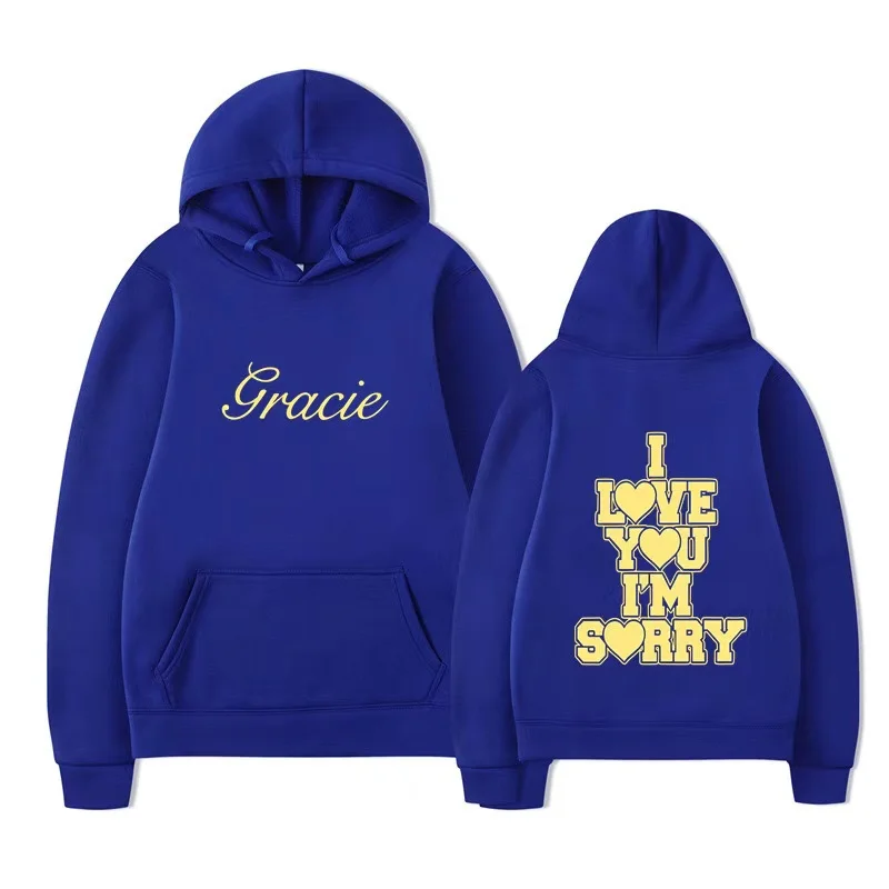 

I love you, I'm sorry, letter-printed hoodie fashion trend casual