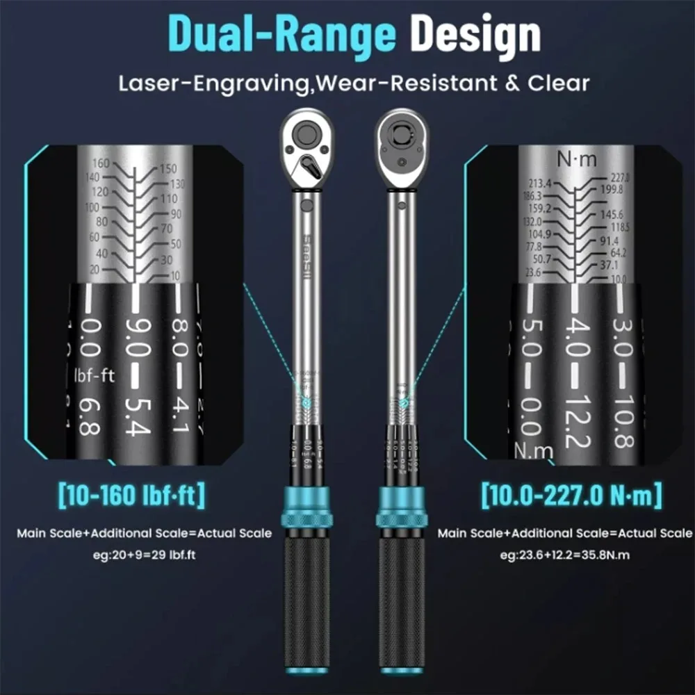 Seesii Ratchet Wrench Set Metric Impact Sockets Ratchet Spanner Complete Tool Kit Professional Garage Repair Tool