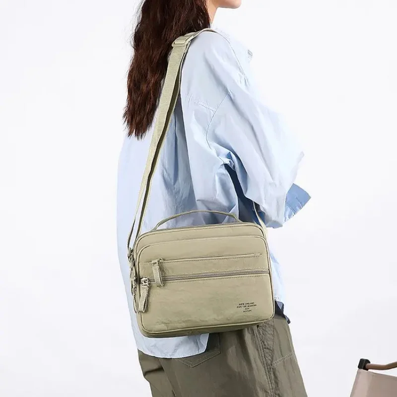 Commuting Crossbody Bag Handbag Korean Fashion Men's Lightweight Simple Versatile Multi-layer Single Shoulder Small Square Bag