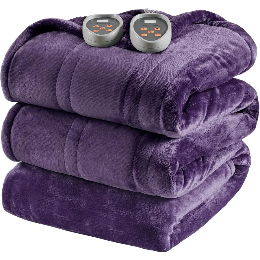 

Electric Heated Blanket for Cozy Nights: Soft Reversible Plush Sherpa Design with 20 Adjustable Heat Settings 110 Hour Timer Au