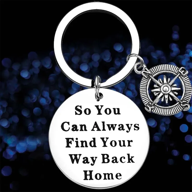 Cute Compass Keychain Wanderist Gift So You Can Always Find Your Way Back Home Key Chain Pendant Adventure Gift