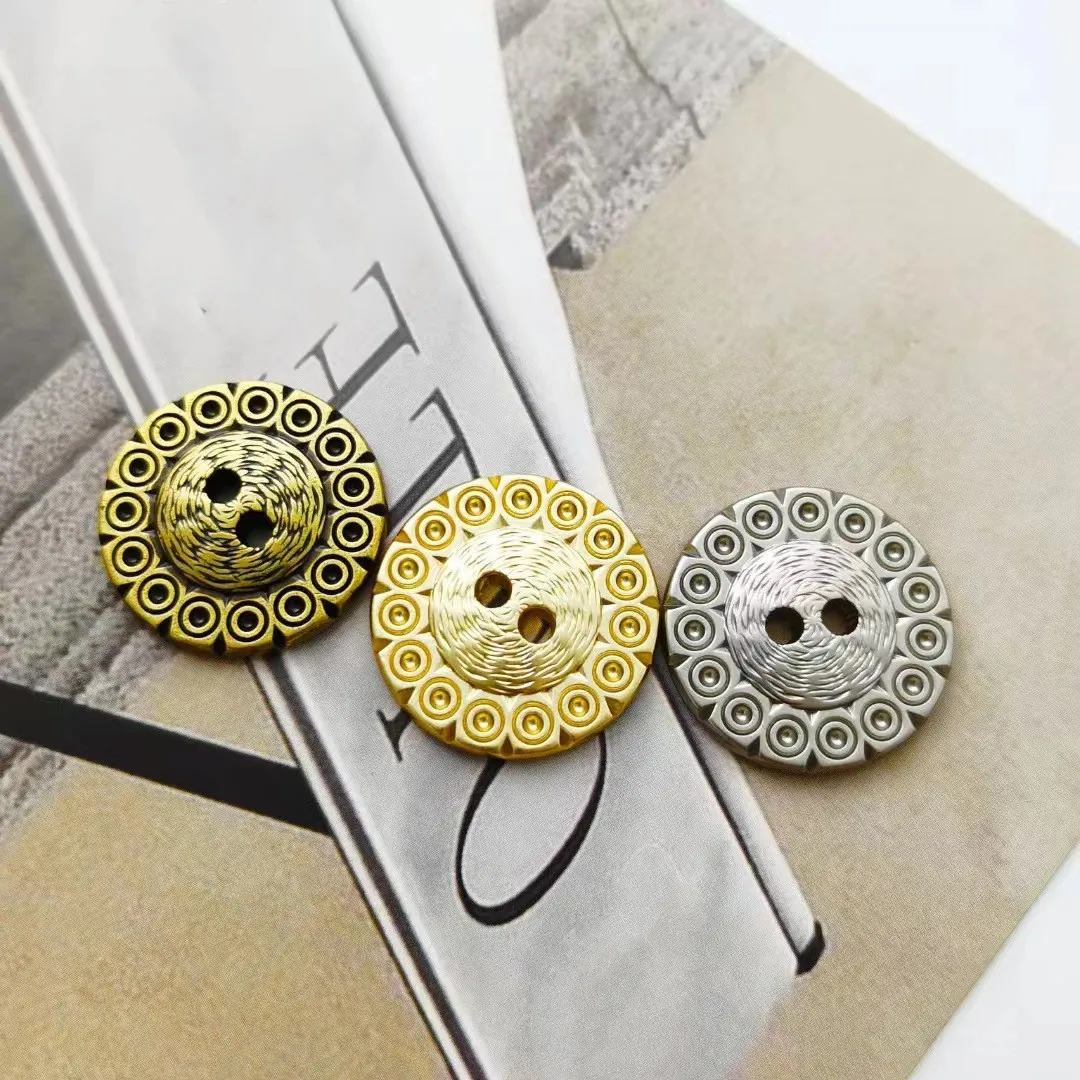 

10 шт./лот, модный винтажный металлический плащ с двумя глазами, пуговицы для шитья, шерстяное пальто, украшенное пуговицами