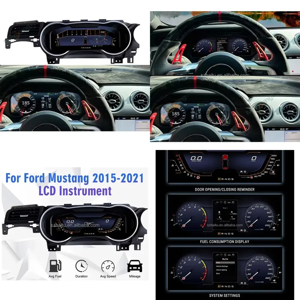 

12.3'' Lcd Digital Dashboard Cluster for Mustang Dashboard Modify Auto Radio Instrument Paneel Cockpit