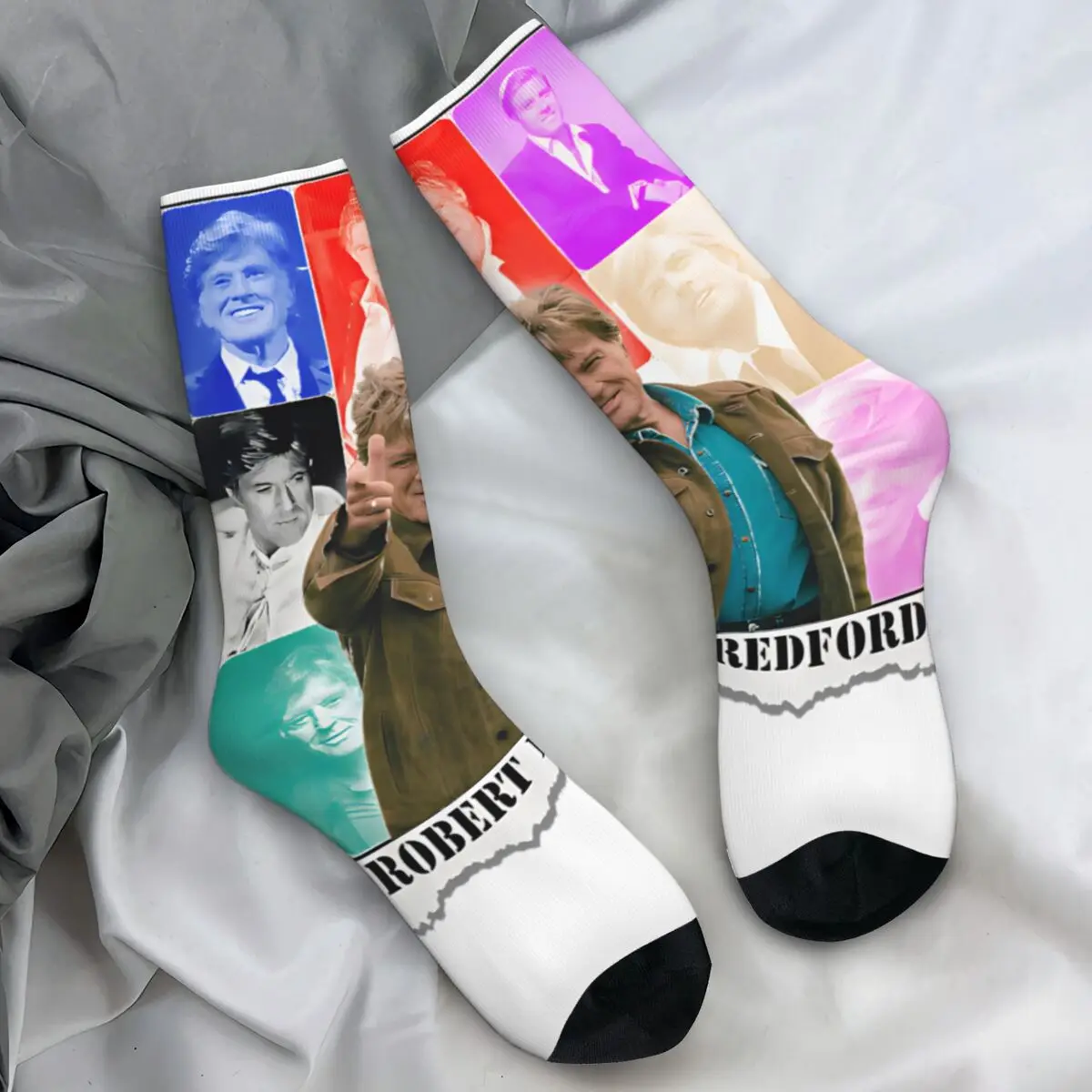

Носки с плакатом Robert Redford Tour, осенние чулки, готические мужские дышащие носки унисекс, велосипедные противоскользящие носки с принтом