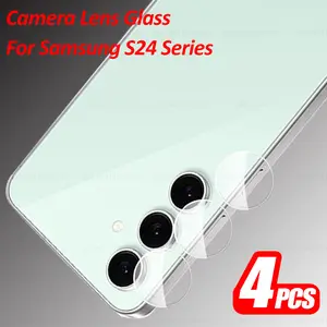 Bilashmart 4 Set Camera Glass Samsung Galaxy S24 FE Lens Screen Protector Case SamsungS24 Ultra S 24 Plus S24FE 5G Back Phone Lens Film