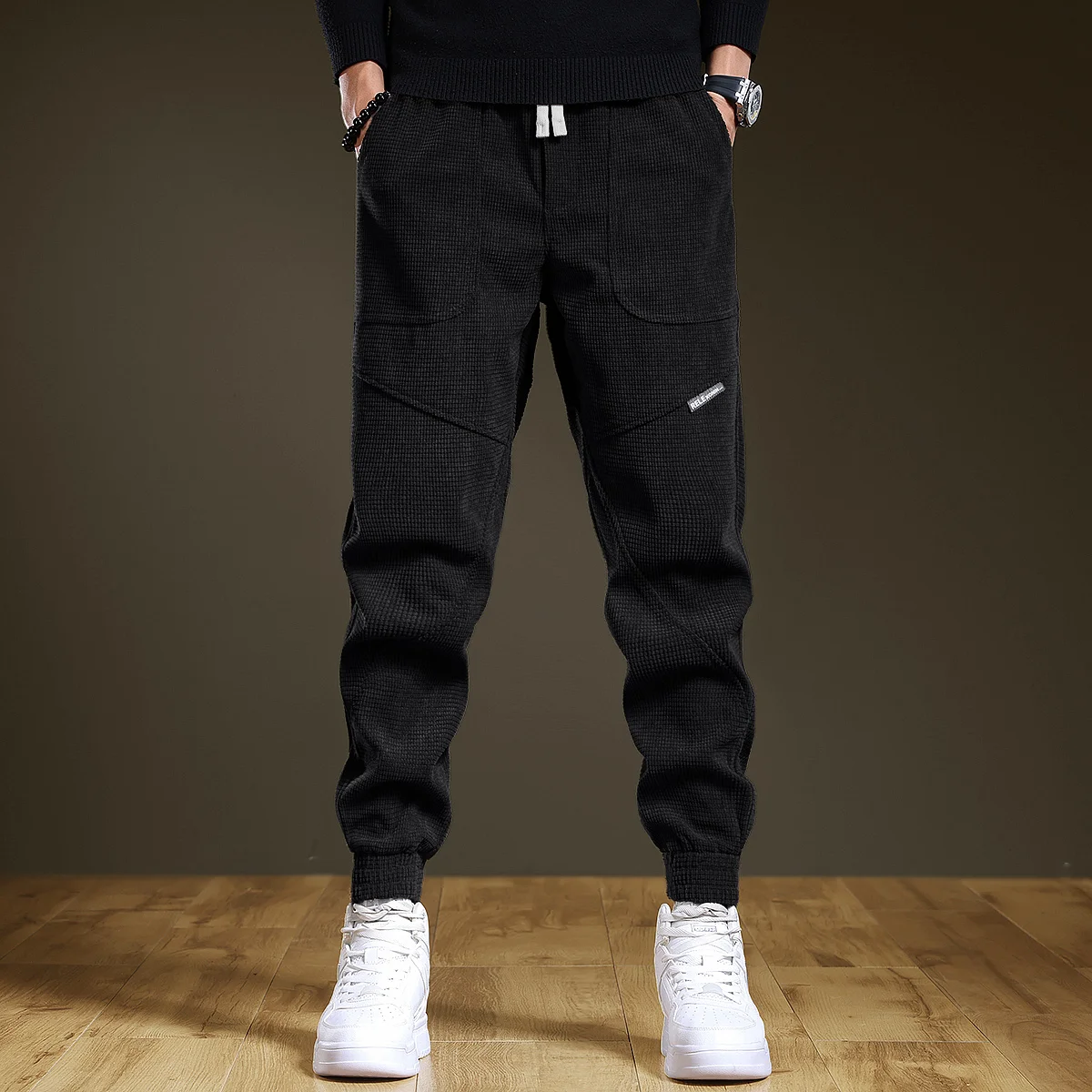 

Thiened Corduroy Men's Casual Pants Autumn Winter American Sle Workwear Trousers Loose Fit Low Waist Polyester Fiber