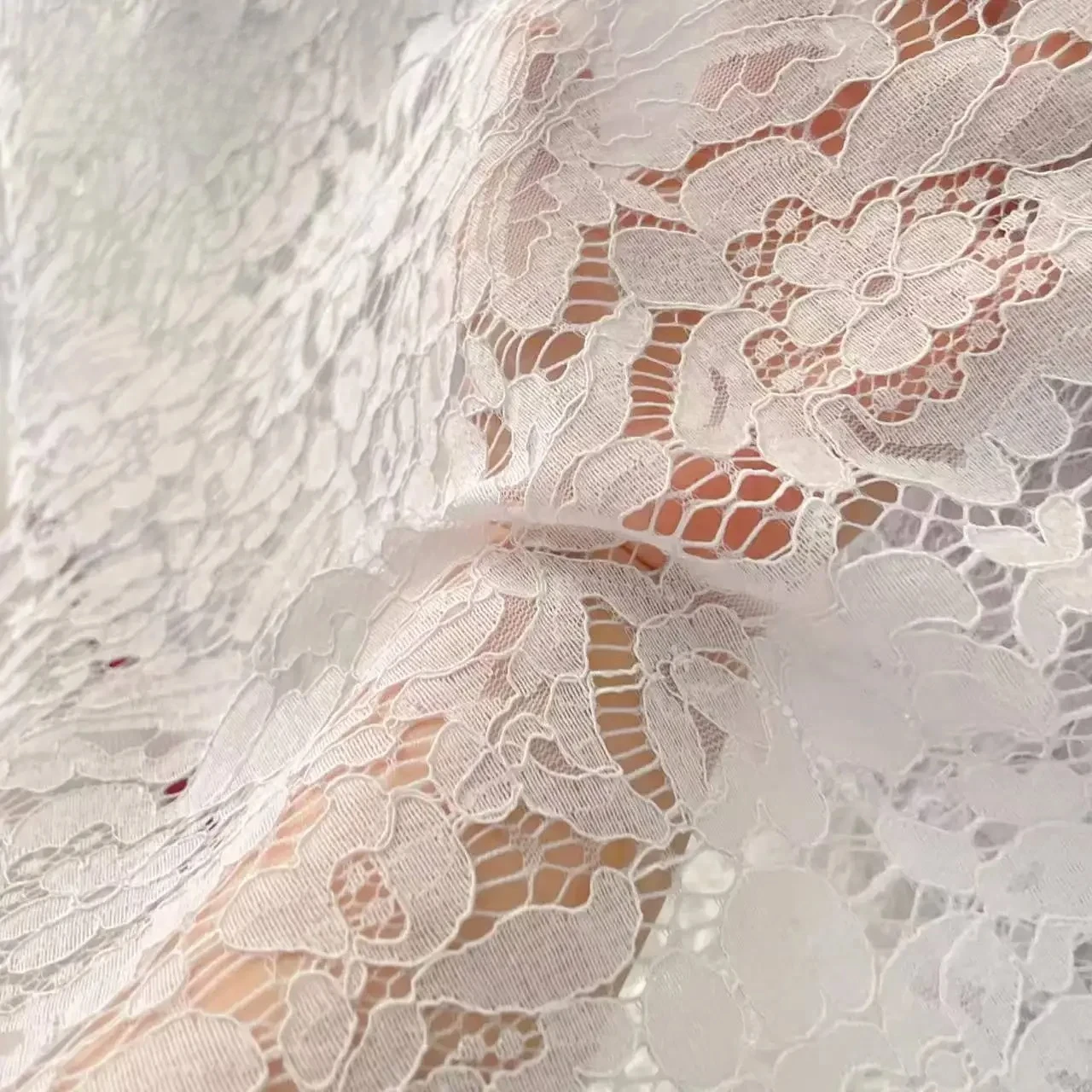 

New Soft Eyelash Cotton Lace Fabric French Border Line Lace Cloth. African Guipure Lace for Party Wedding Dress DIY Sewing