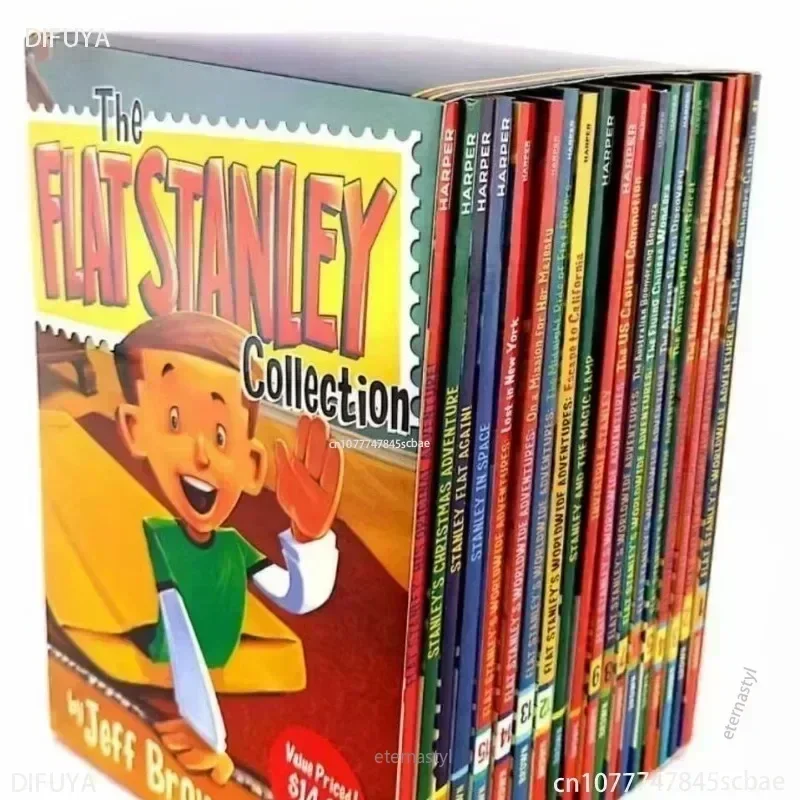 Books of19PCS/SET The Flat Stanley Collection Global Adventure Children's Picture English Reading Book Comic Novel Fiction Kids