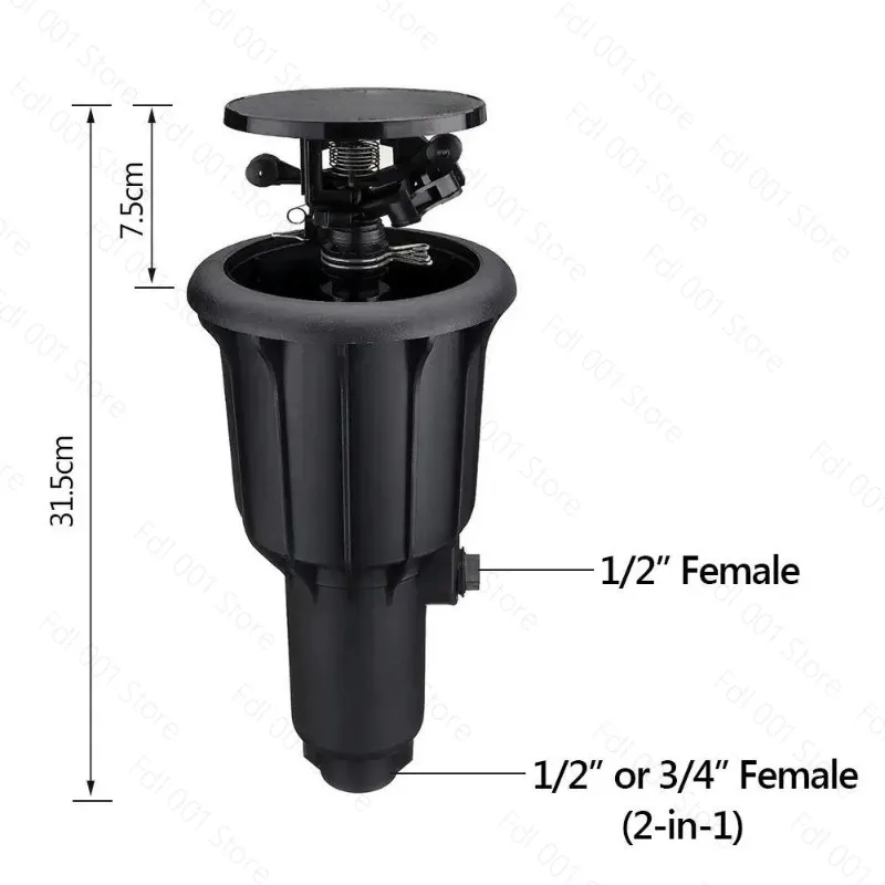 2PC 360° Automatic Telescopic Rain Bird Like Buried Rocker Arm Rotating Nozzle for Landscaping and Greening Golf Course