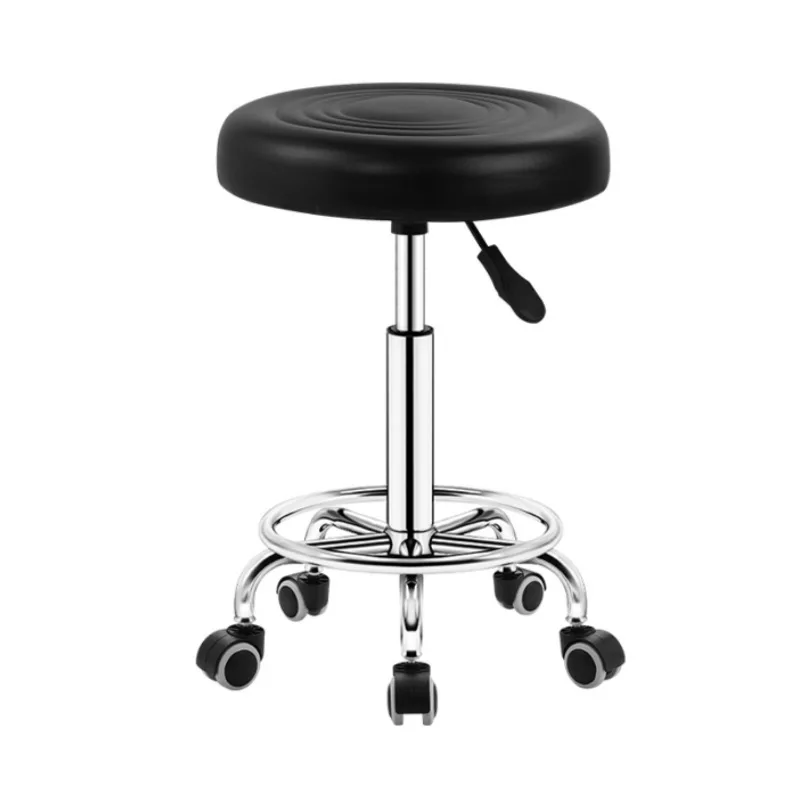 Beauty stool lifting rotating pulley stool round stool barber shop hair salon bar stool backrest bar chair