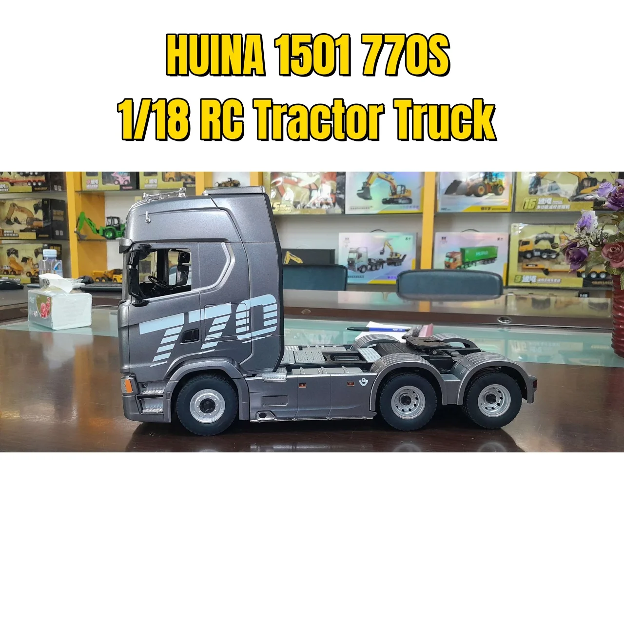 

В наличии: Радиоуправляемый трактор-грузовик RTR 770S, масштаб 1/18, пластик, готовая модель, аккумулятор 7.4В, 19 каналов, световые и звуковые эффекты, пульт ДУ