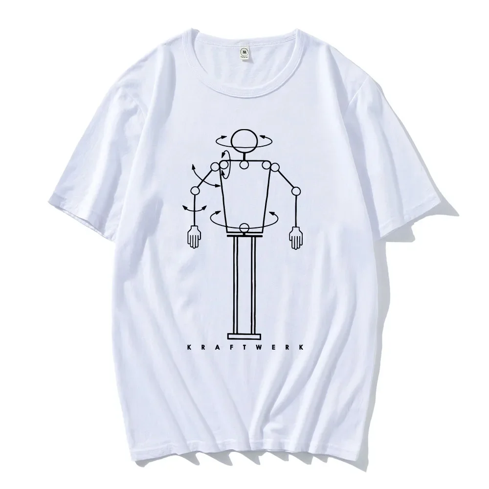 

Men's Kraftwerk music pattern printed 100% pure cotton T-shirt short-sleeved street casual round-neck clothing