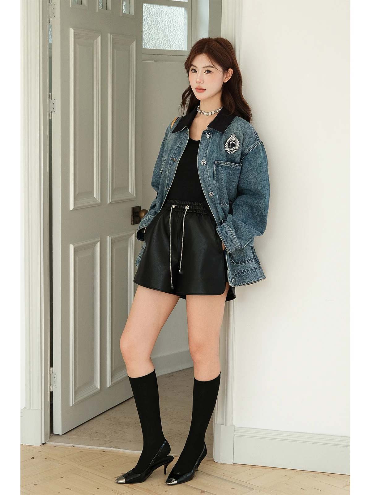 

Женские ор Брюки с высокой талией Ultra ape Bla Свободная верхняя одежда с широкими штанинами Осенний сезон Повседневные брюки от Guus Reklam