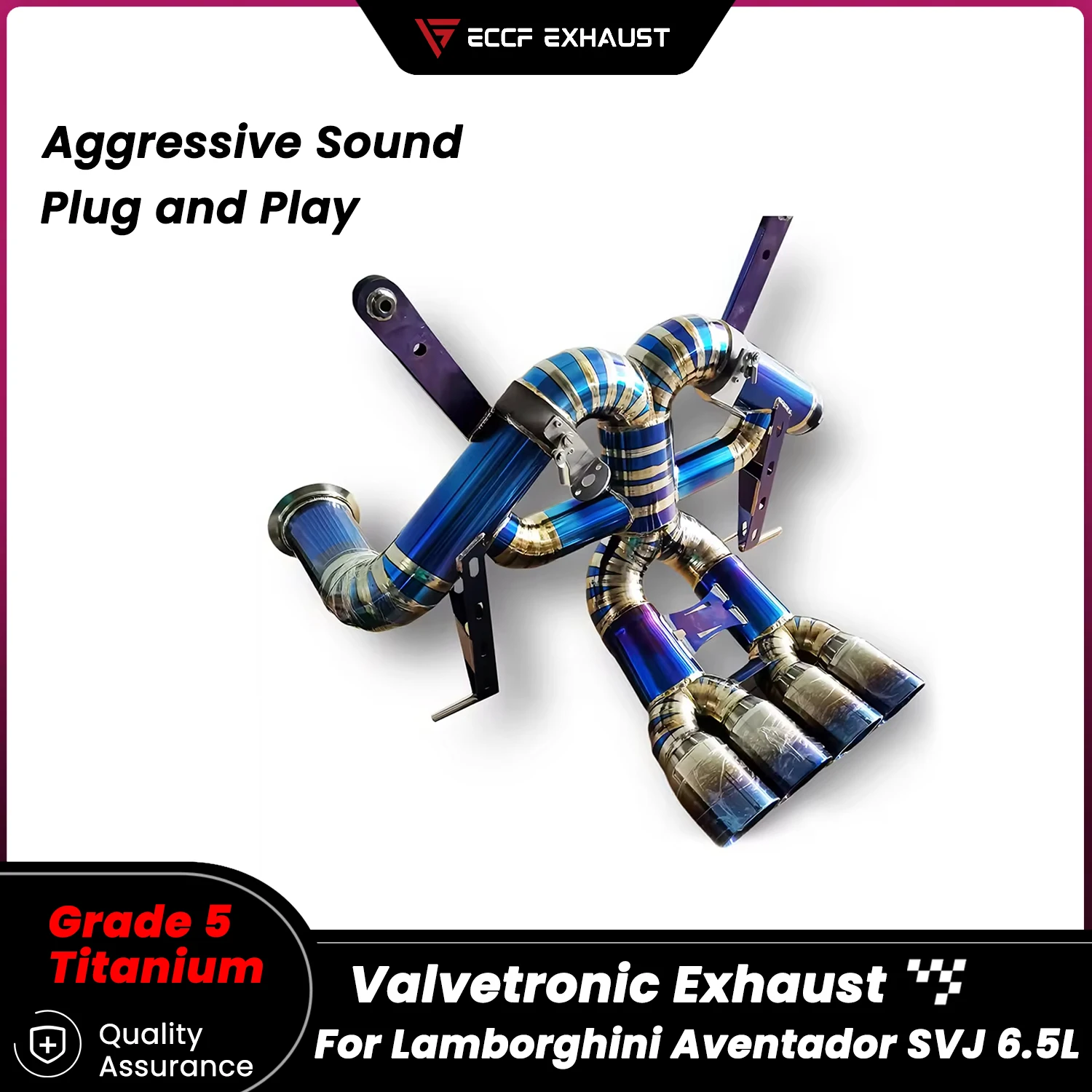 

Titanium Valvetronic Exhaust For Lamborghini Aventador SVJ 6.5L Aggressive Sound Performance Upgrade Easy Installation