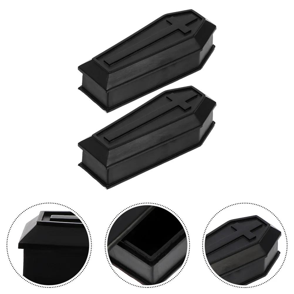 

2Pcs Coffin Boxes Black Classic Coffin Box with Lid Carnival Treat Candy Box Halloween Party Prank Props Decoration