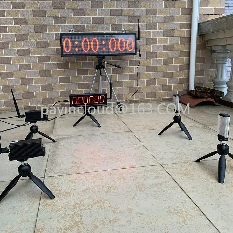 Racing Wireless Laser Timer Military Training Sprint Physical Fitness Test Sports Timing Remote Large Screen Synchronous Display
