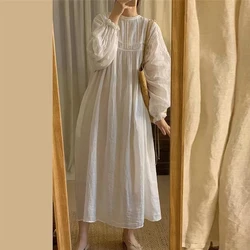 Johnature Ramie Accordion Pleats Loose Slouchy Dress Women Summer Japanese Robe Summer Sun Protection 2025 New Dresses